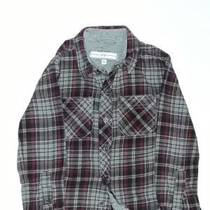 plaid flannel button front shirt
